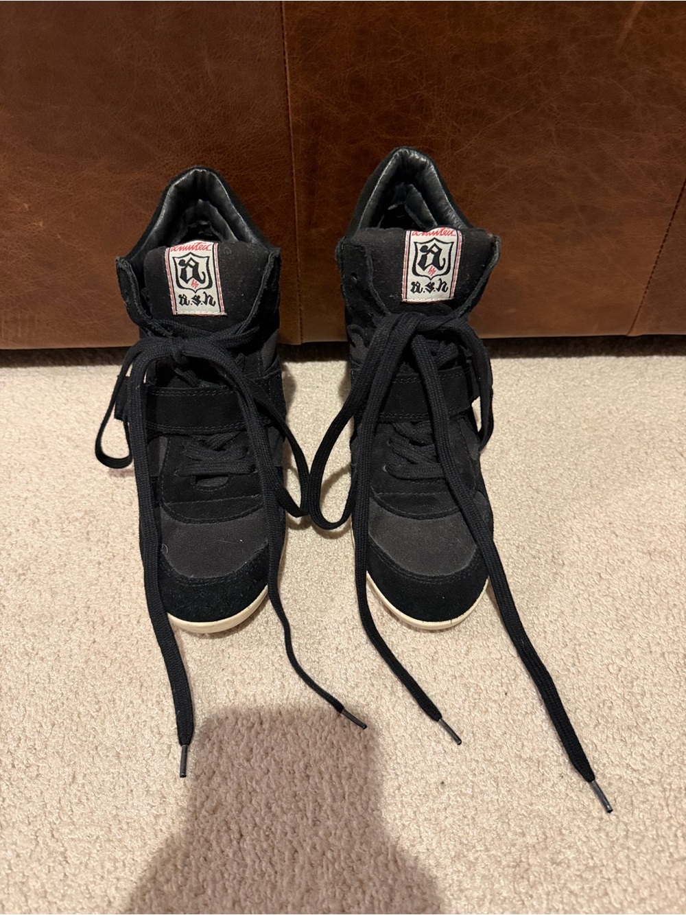 Ash Black High-Top Women’s Wedge Sneakers